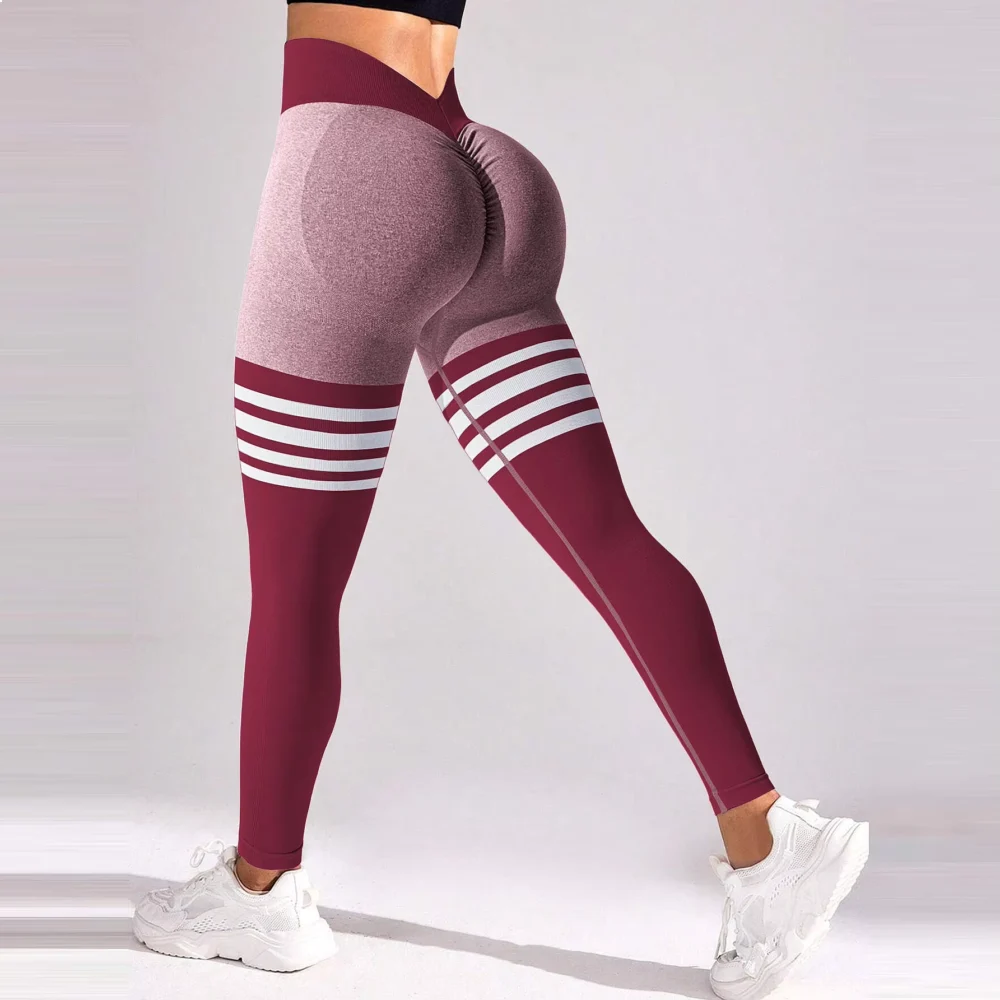 V-Back Scrunch Workout Tights with Smooth Stretch and Contoured Fit