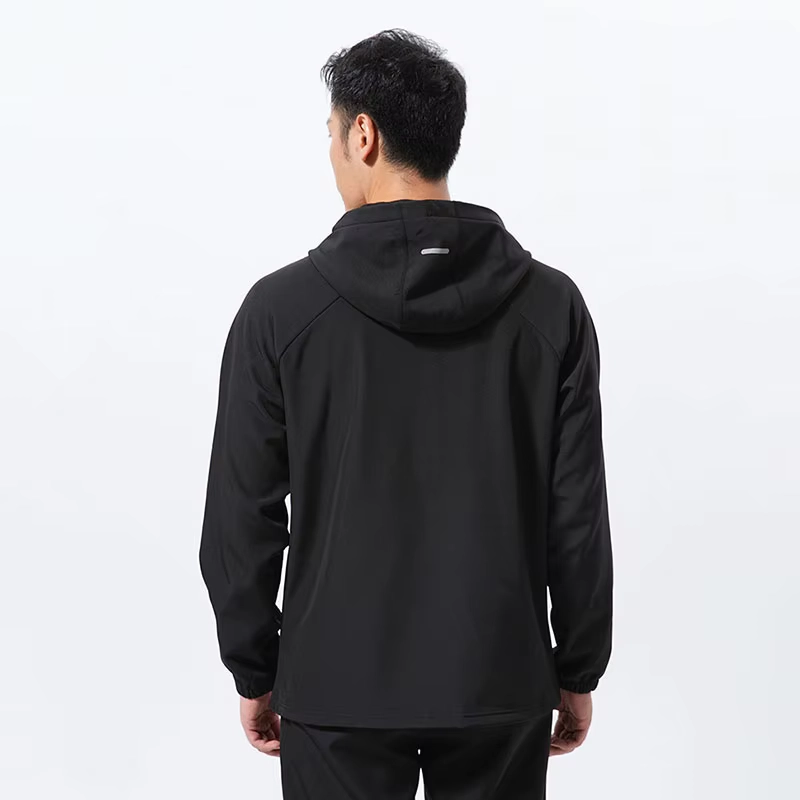 Fleece-Lined Hooded Sports Jacket for Running and Outdoor Training