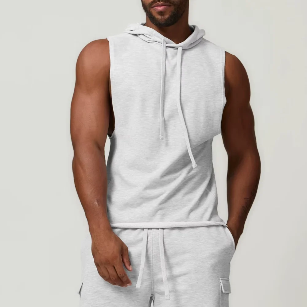 Sleeveless Hooded Pullover for Gym Training and Outdoor Movement