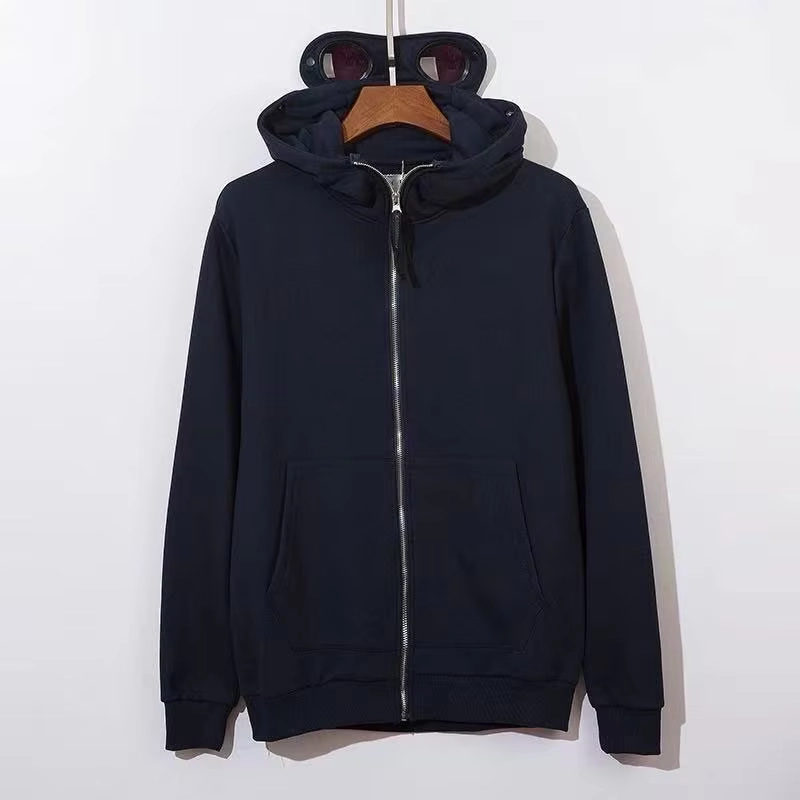 Applique V-Neck Zip Hoodie Jacket with Cotton-Blend Lining