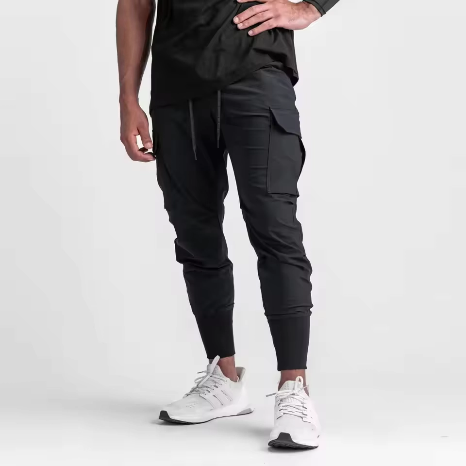 Drawstring Stretch Training Pants for Running and Fitness Workouts