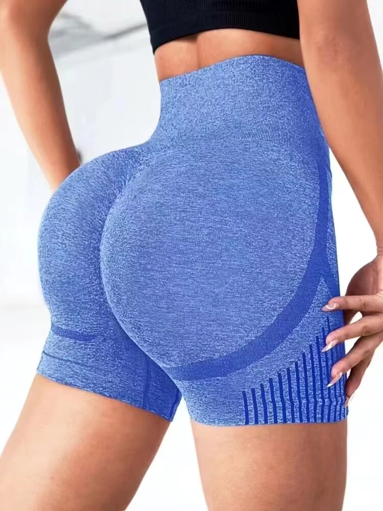 Jersey High-Waist Yoga Shorts for Running and Gym Training