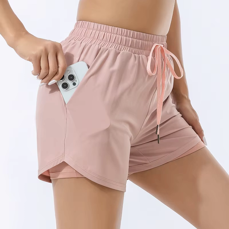 Double-Layer Loose Training Shorts for Running and Yoga
