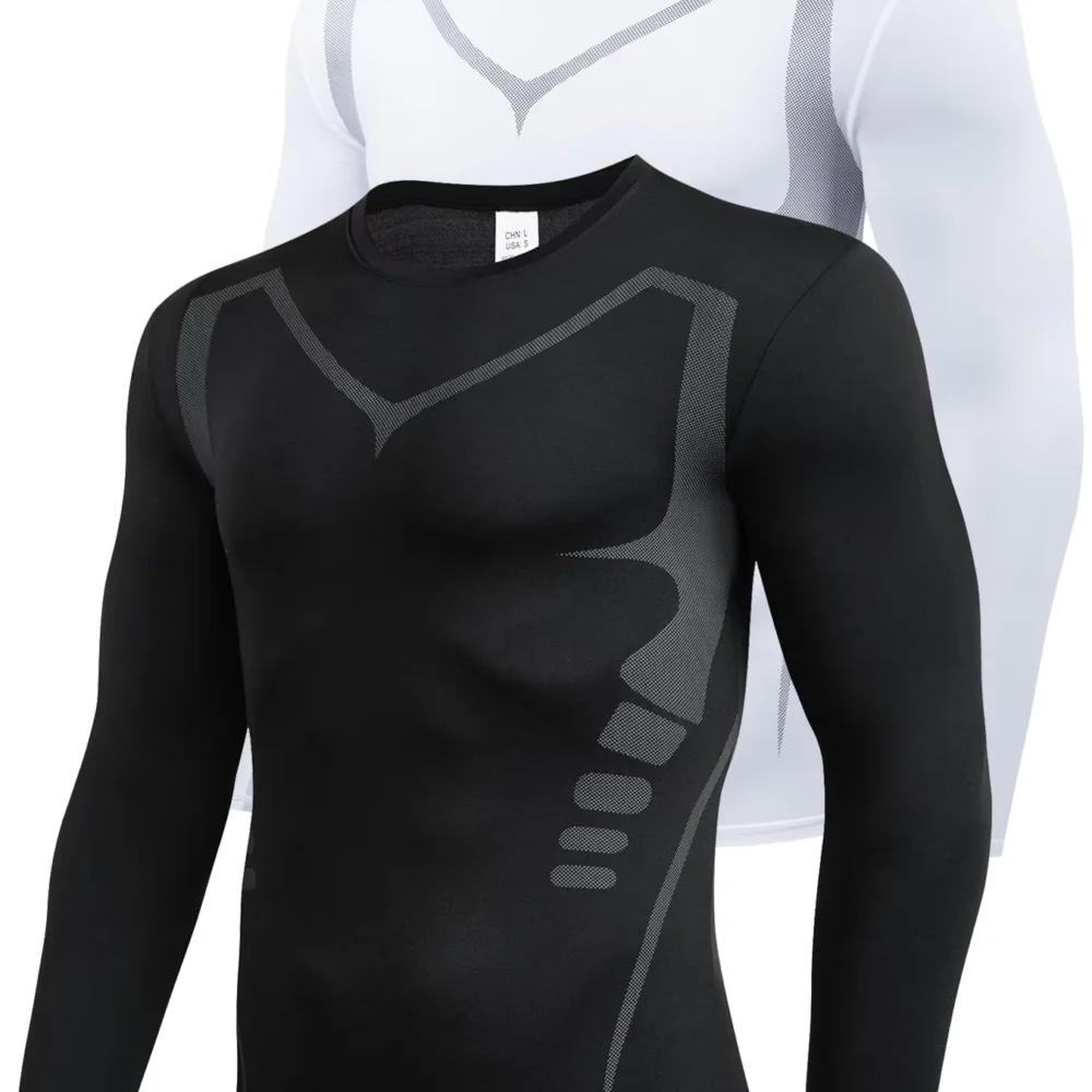Men’s Quick-Dry Compression Long Sleeve Shirt for Running and Fitness