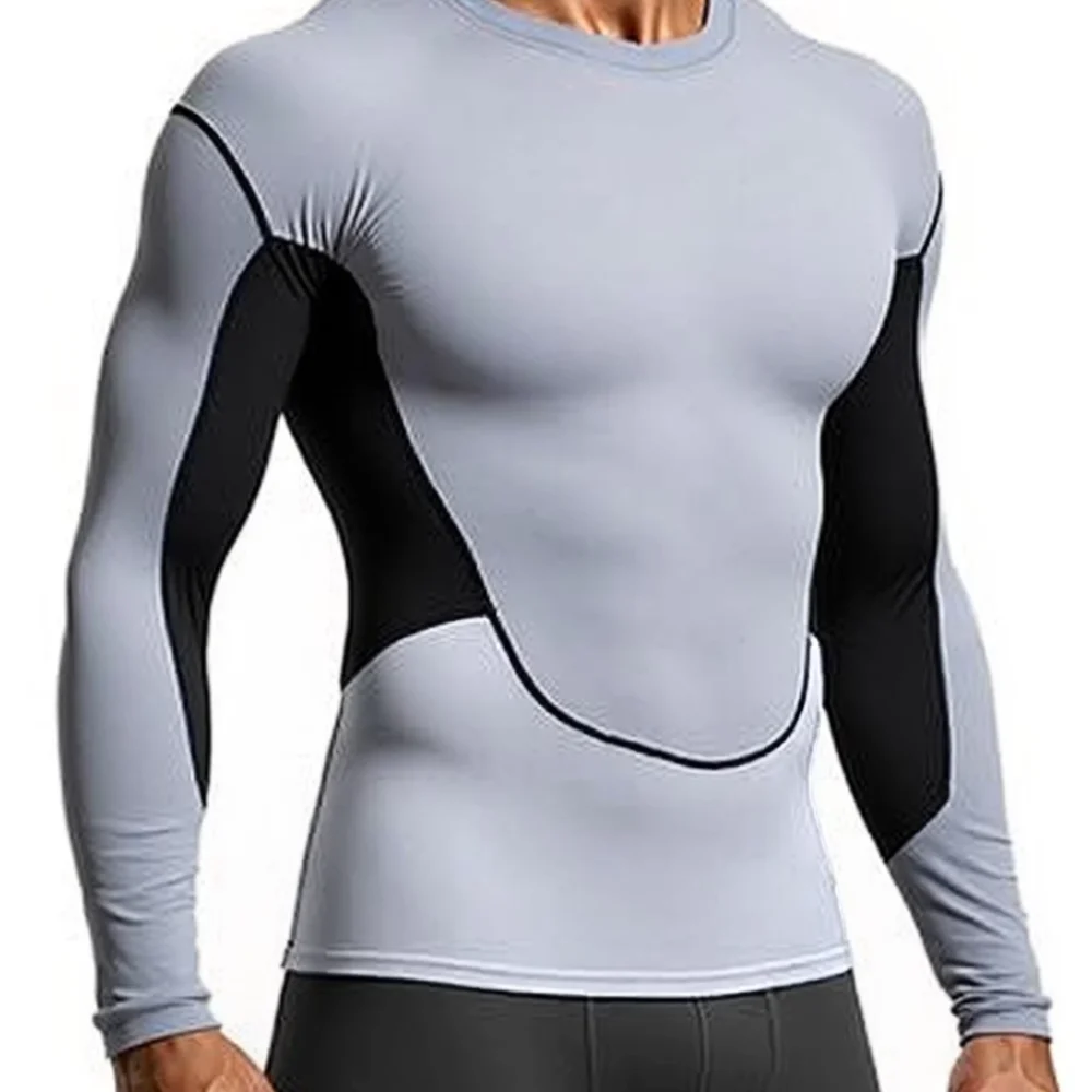 Men’s Quick-Dry Compression Long Sleeve Shirt for Running and Yoga Training