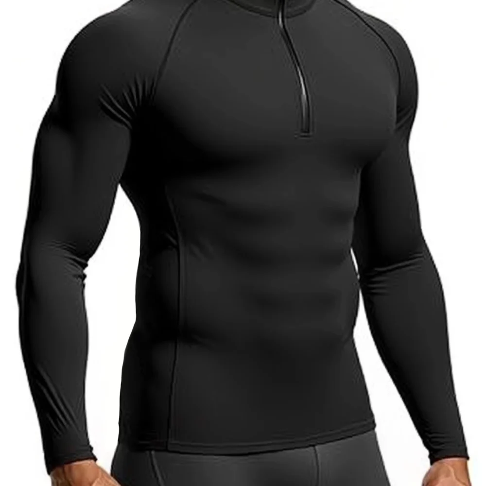 Men’s Quick-Dry Compression Long Sleeve Shirt for Bodybuilding and Running