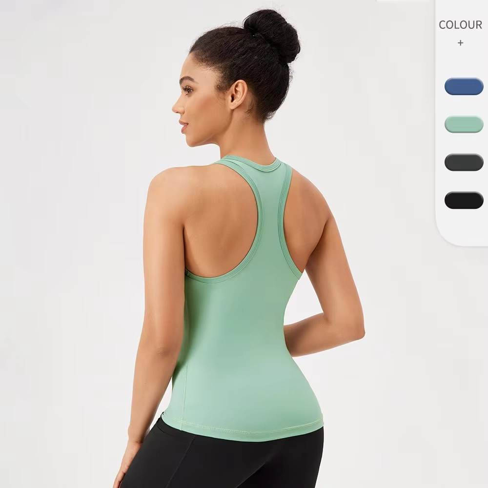 Racerback Seamless Training Tank with Pork Chop Pocket Detail